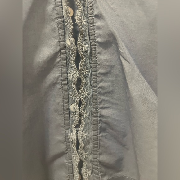 Free People Light Blue Ruffled Blouse - Picture 8 of 11